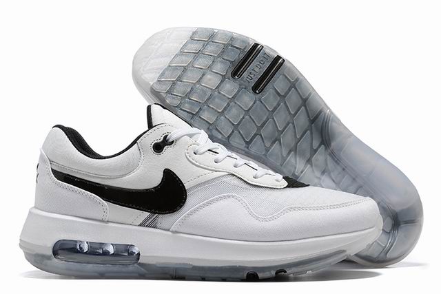 Nike Air Max Motif Men's And Women's Shoes White Black-4 - Click Image to Close